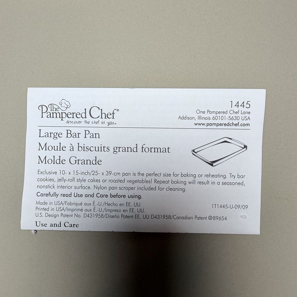 Pampered Chef Large Bar Pan #1445 – Stoneware Classics Collection – Made in USA - Picture 6 of 10